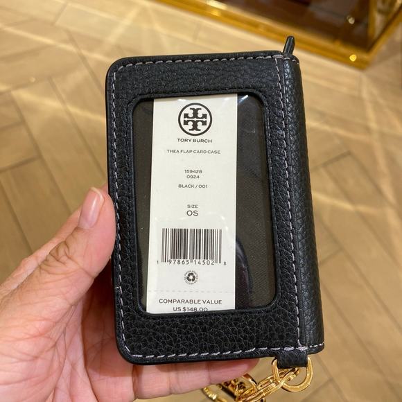 Tory Burch Thea Flap Card Case 159428 Black - Picture 2 of 4